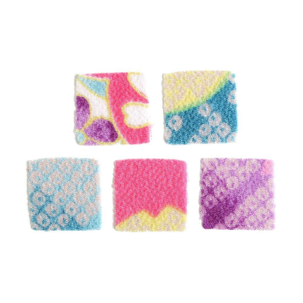 Nippon Chuko NBK Pre-Cut Tsumami Craft One-Stretch Crepe Fabric, Patterned, 30 Sheets, 20×20mm S50GC20-107 Crafts & Handmade Supplies