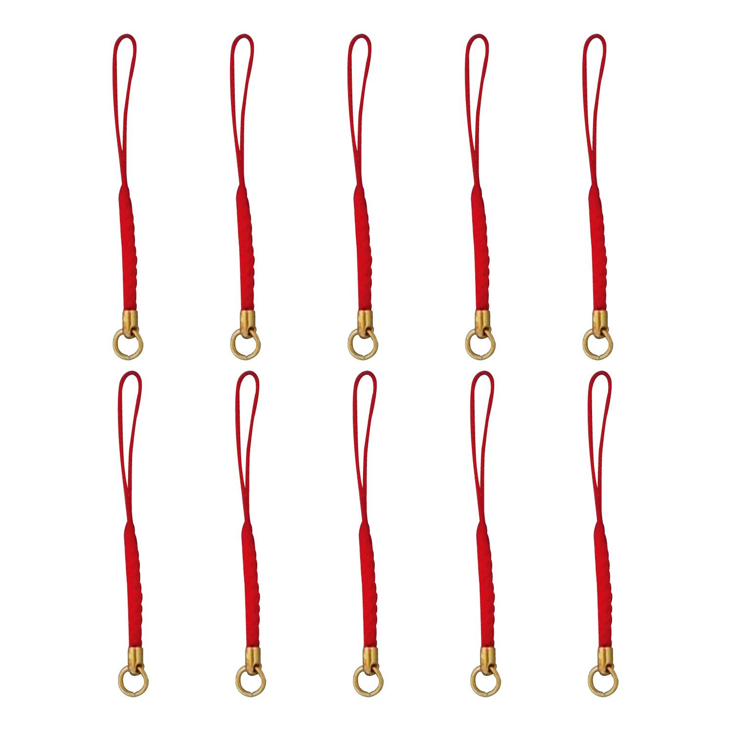 Nippon Chuko Can-Attached Netsuke Cord Strap 8cm 10 Pieces Red F1-101