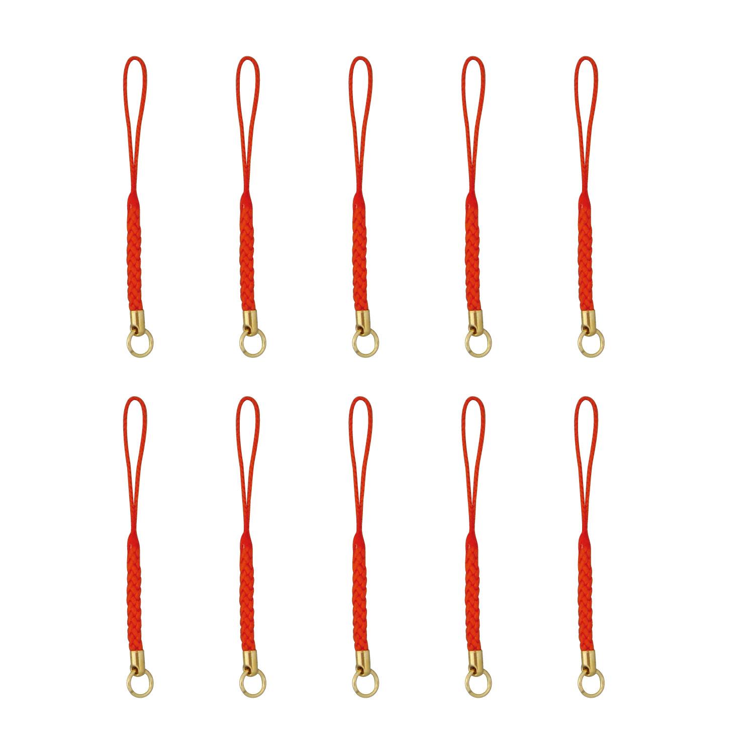 Nippon Chuko Can-Attached Netsuke Cord Strap 8cm 10 Pieces Vermilion Red F1-153