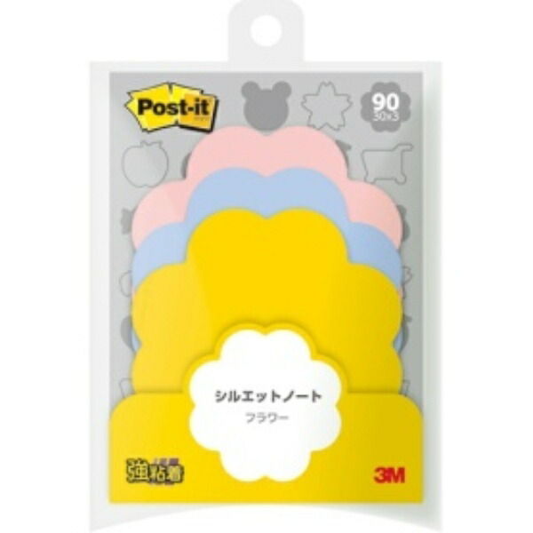 Post-it® Notes Strong Adhesive Silhouette Design Flower 69×69mm 30 sheets × 3 pads SSS-FLR