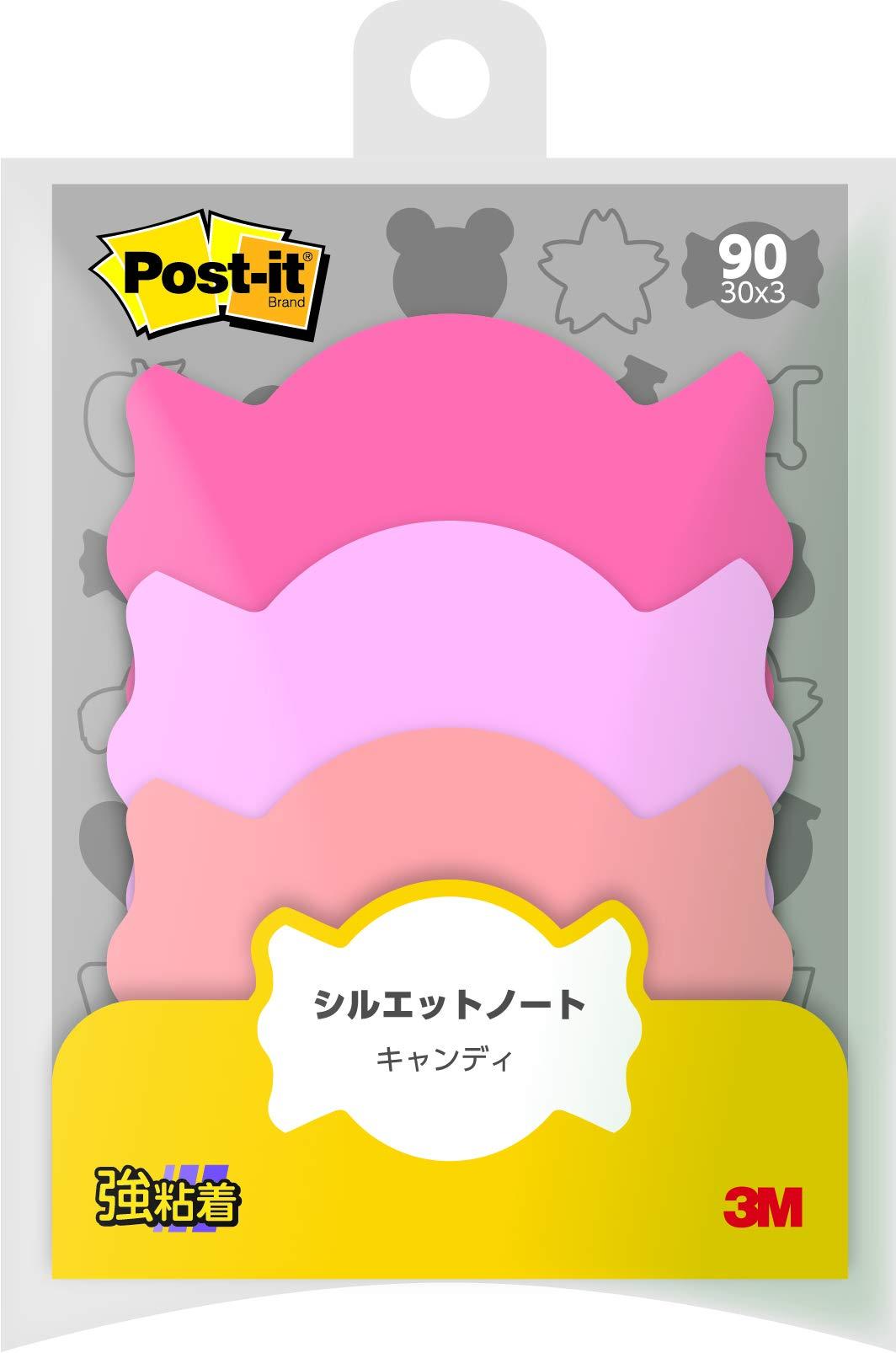 Post-it® Notes Strong Adhesive Silhouette Design Candy 47×69mm 30 sheets × 3 pads SSS-AM