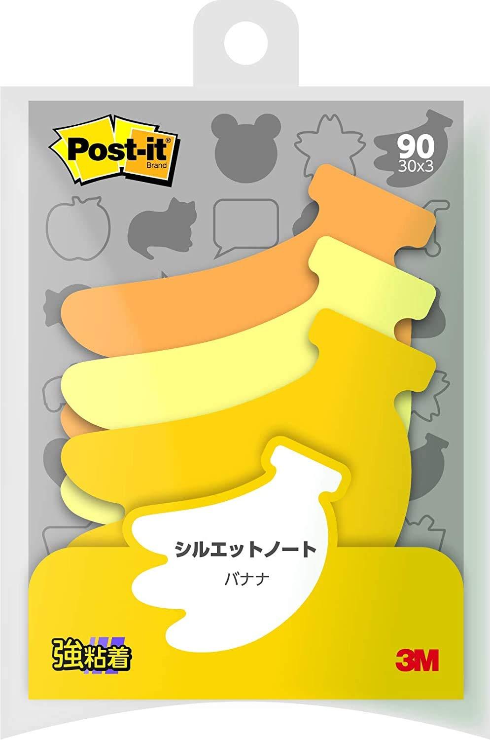 Post-it® Notes Strong Adhesive Silhouette Design Banana 68×69mm 30 sheets × 3 pads SSS-BA