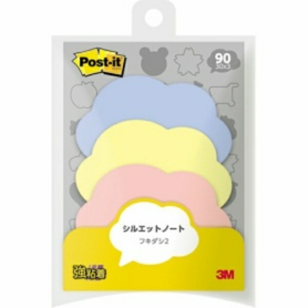 Post-it® Notes Strong Adhesive Silhouette Design Speech Bubble 2 50×69mm 30 sheets × 3 pads SSS-FKR2