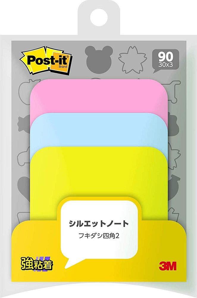 Post-it® Notes Strong Adhesive Silhouette Design Speech Bubble Square 57×63mm 30 Sheets × 3 Pads SSS-FKS2