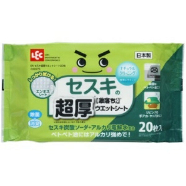 Lec Super Scrubber Sesqui Ultra-Thick Wet Wipes C00275 1 Pack (20 Sheets)
