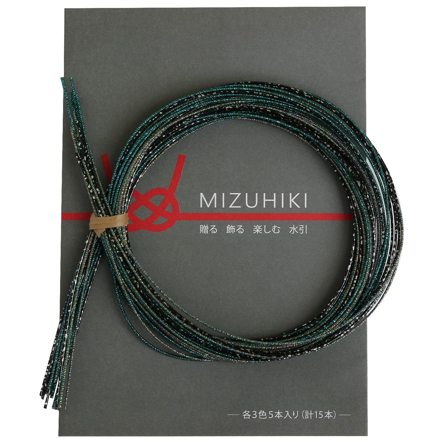 piece MIZUHIKI Assorted Set with Leaflet, 3 Colors (5 Strands Each) with Mother-of-Pearl Inlay PHC-100-11
