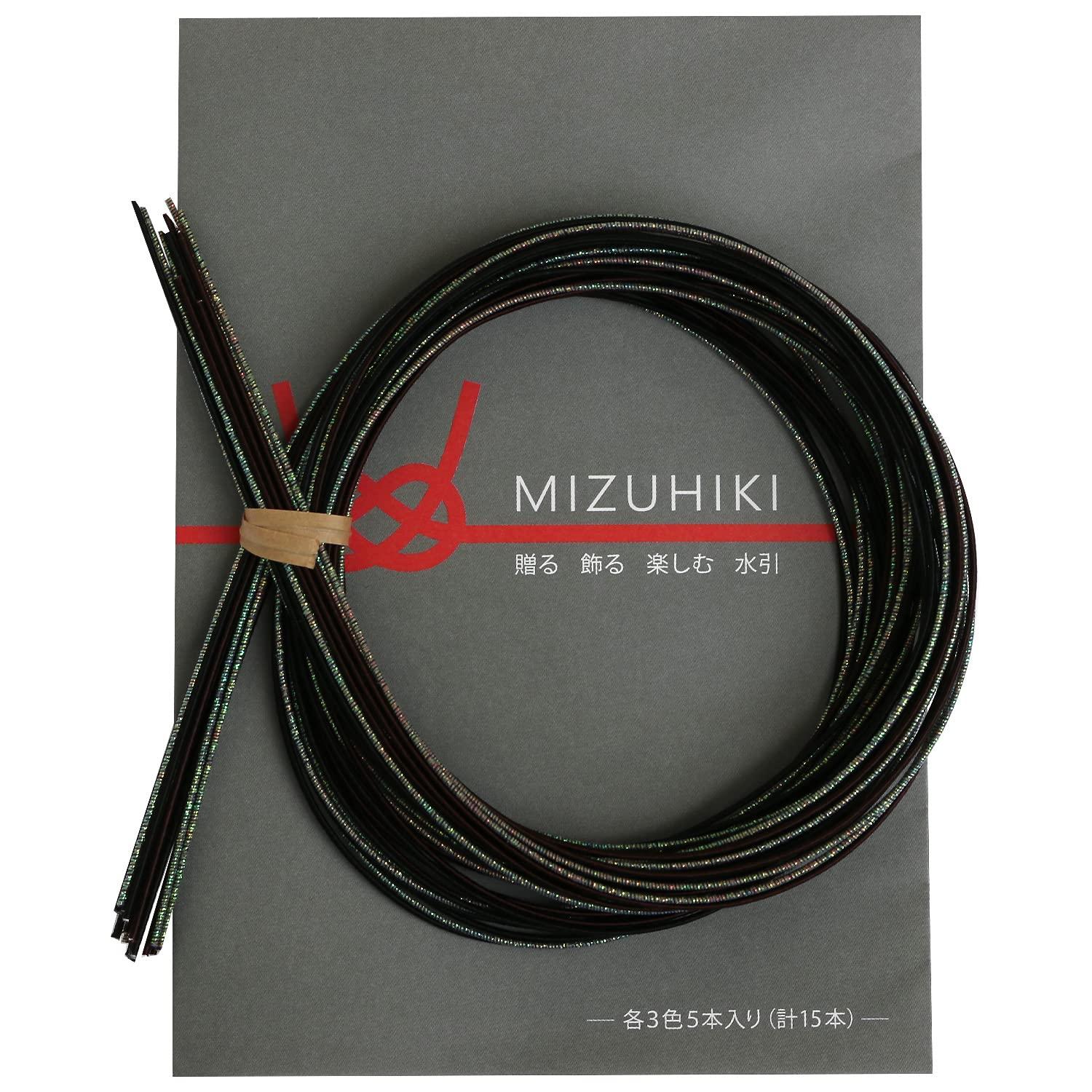 piece MIZUHIKI Assorted Water-Drawing Ribbon Set with Leaflet, 3 Colors (5 Ribbons Each) Yoi PHC-100-18 90cm