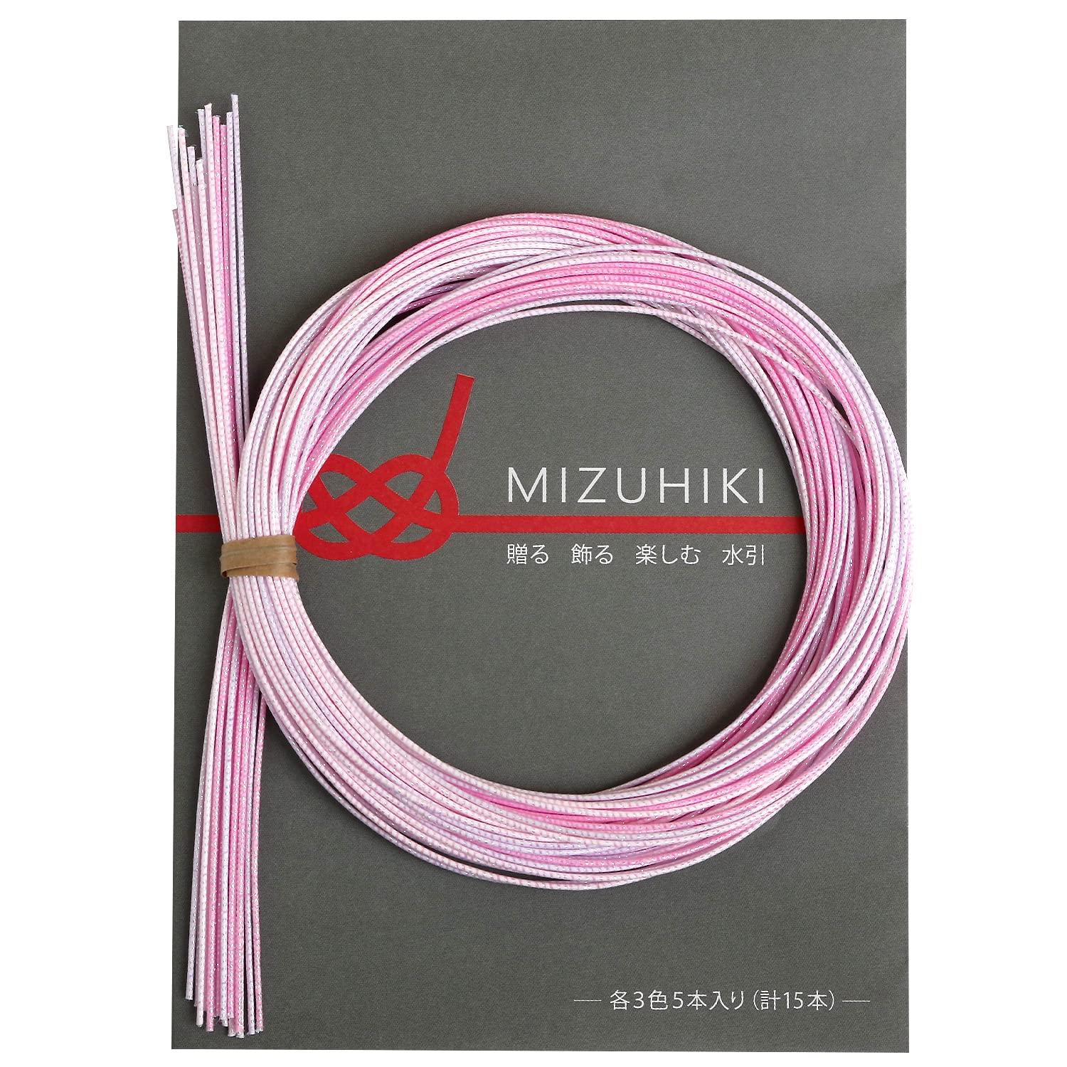 MIZUHIKI Assorted Set with Leaflet, 3 Colors (5 Sticks Each) Candy PHC-100-22 90cm