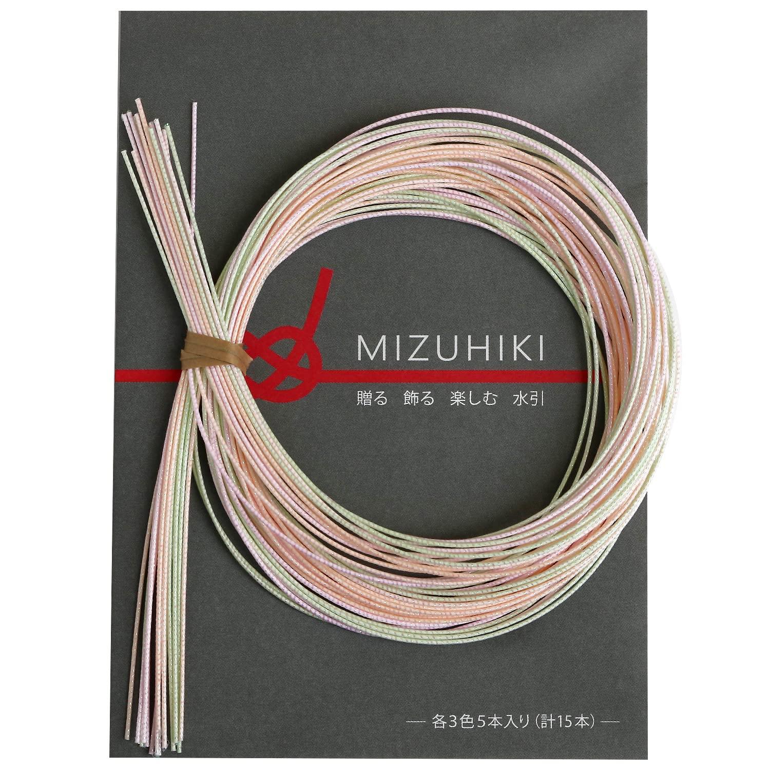 MIZUHIKI Assorted Set with Leaflet, 3 Colors (5 Sticks Each) Fruit PHC-100-23 90cm
