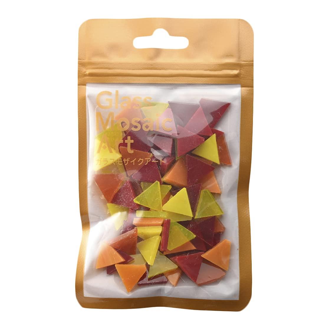 Tokyo Kogyo Glass Mosaic Art Glass Parts Triangle Approx. 15×13mm Approx. 50g Red-Yellow Mix T10-2962