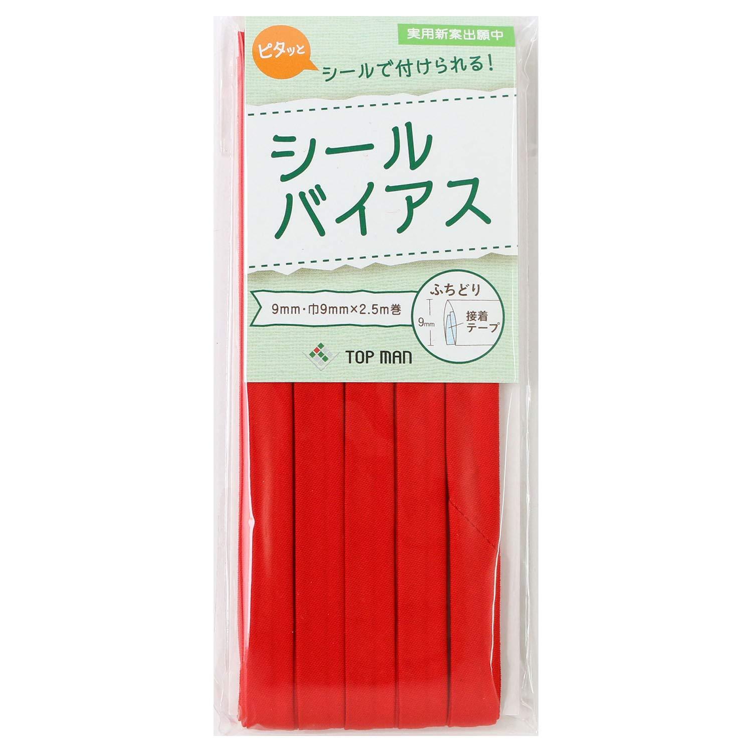 Topman Industries Co., Ltd. Seal Bias Tape 9mm Width Red TM012-6