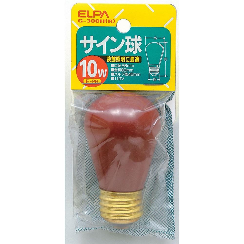 ELPA Sign Light Bulb E26 110V 10W Red G-300H(R)