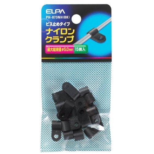 ELPA Nylon Cable Tie Wiring Installation Binding Type Screw-Fastening Type 66 Nylon Maximum Binding Diameter: 5.0mm 15 Pieces Black PH-873NH(BK)