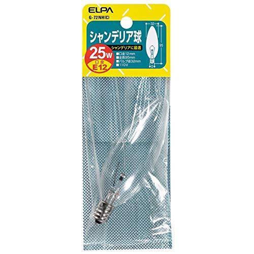 ELPA Chandelier Light Bulb Stylish E12 25W Clear G-72NH(C)
