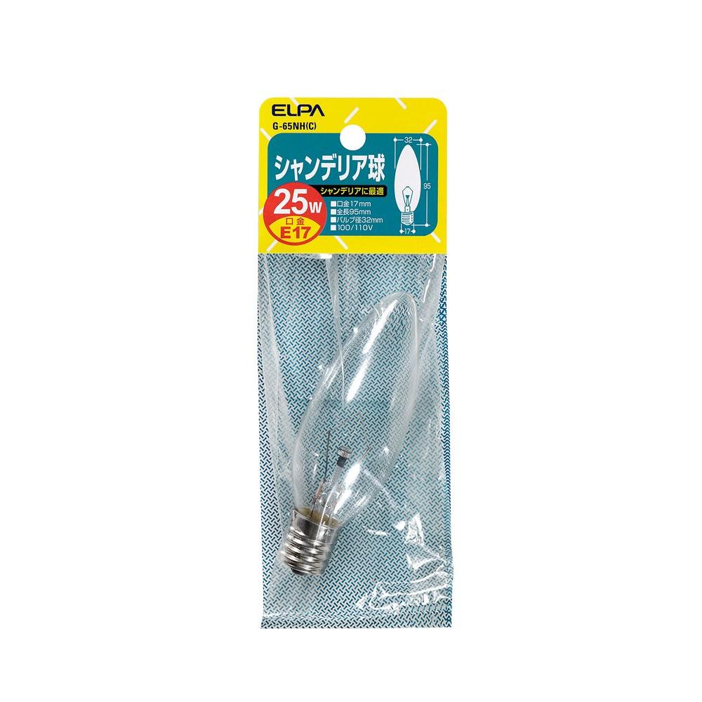 ELPA Chandelier Light Bulb Stylish E17 25W Clear G-65NH(C)
