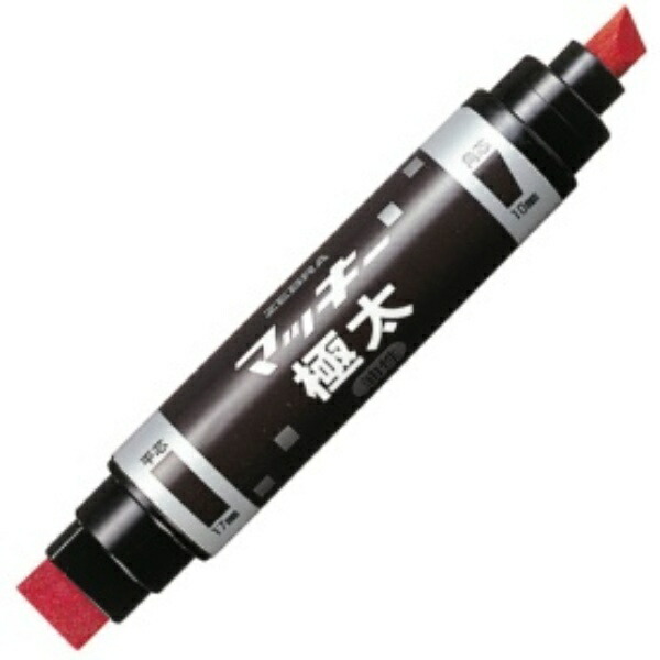 Zebra Oil-Based Marker Mackie Extra-Thick Square Tip Bold + Flat Tip Extra-Thick Red MC-EB-450-RT 1 Piece