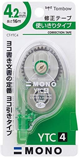 Tombow Pencil Correction Tape 4.2mm MONO YTC (Easy-to-Erase Side-Pull Type) Disposable Type 16m CT-YTC4
