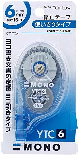 Tombow Pencil Correction Tape 6mm MONO YTC (Easy-to-Erase Side-Pull Type) Disposable Type 16m CT-YTC6