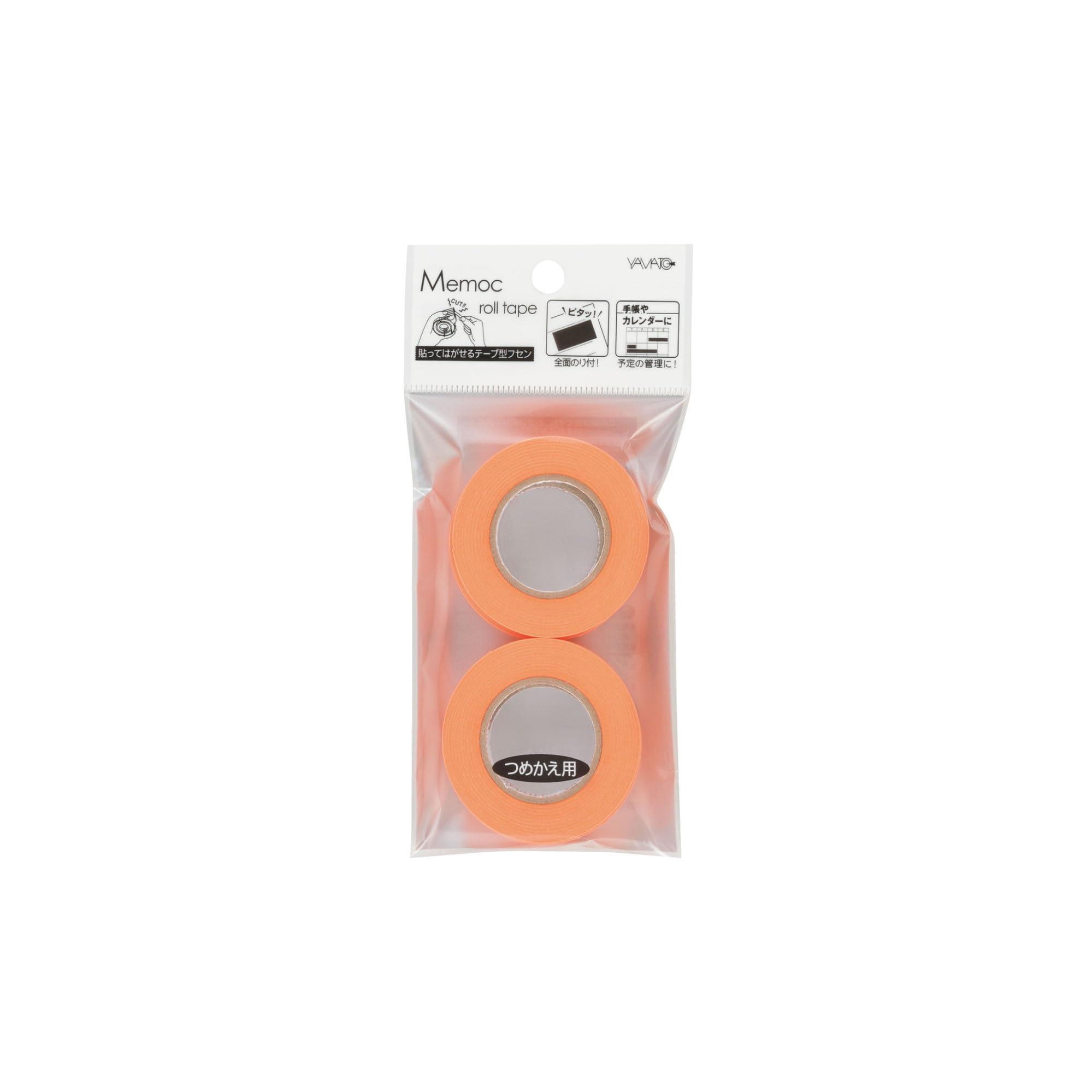 Yamato Roll Sticky Notes Refill Tape 7mm Width 4 Rolls Orange RK-7H-OR