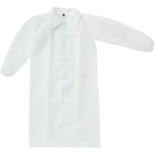 Kawanishi Kogyo Disposable Non-Woven White Coat, White, LL #7028