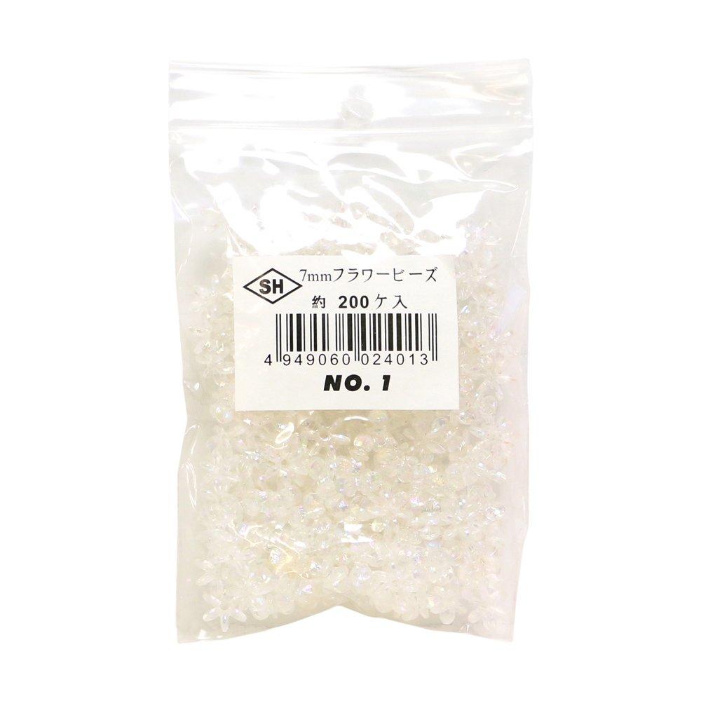 Shimamura Flower Beads Deluxe DX 200-Piece Set 7mm Aurora Clear ASH-FL7-1