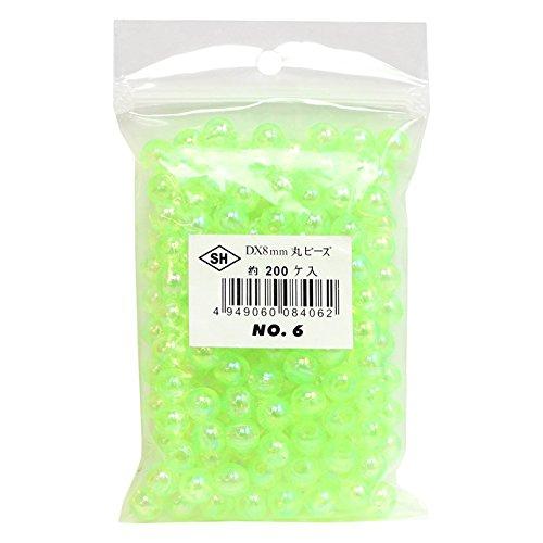 Shimamura Round Beads 200-Piece Deluxe DX 8mm Light Green ASH-DX8M-6