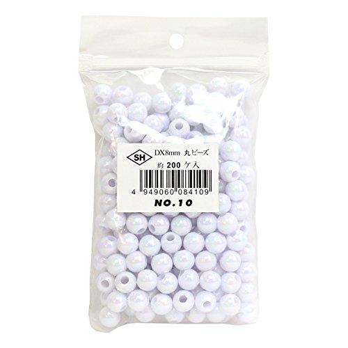 Shimamura Round Beads 200-Piece Deluxe DX 8mm Aurora White ASH-DX8M-10