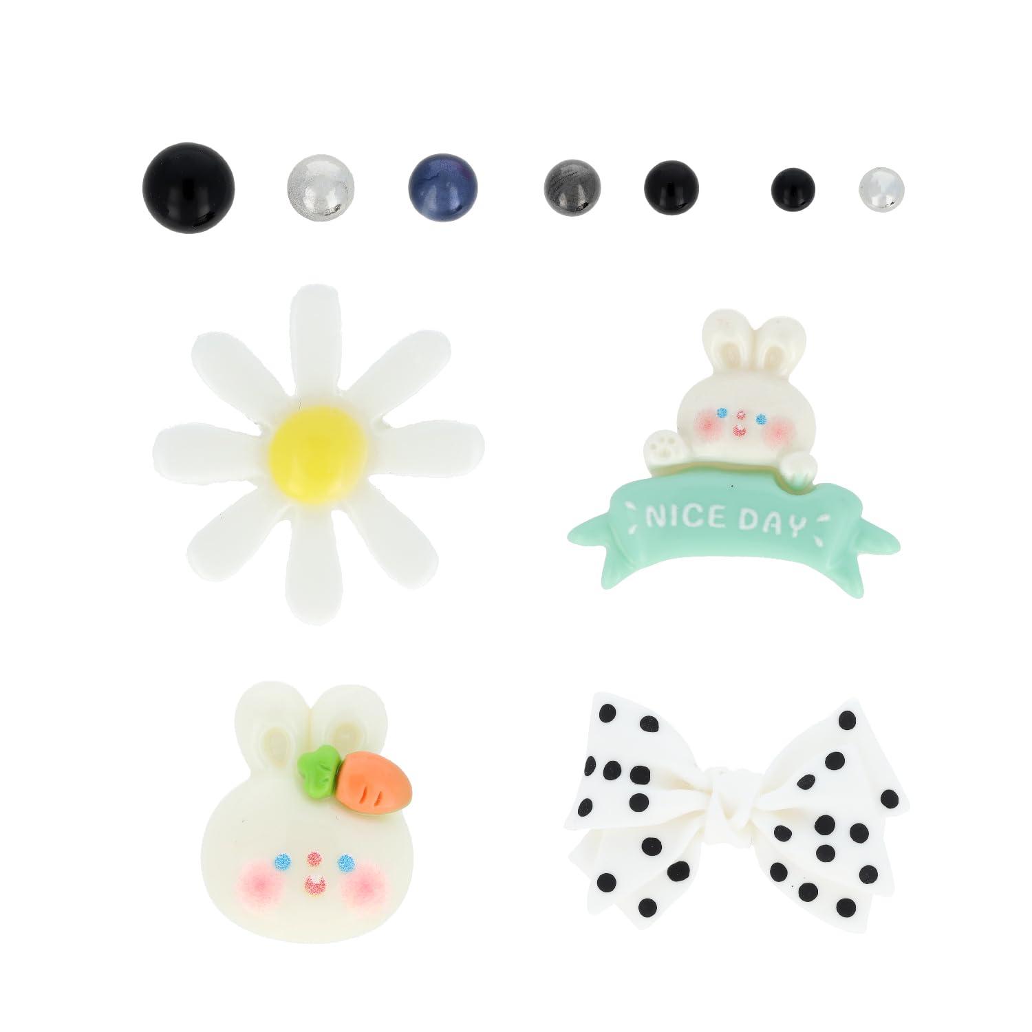 KIYOHARA Sweets Deco Deco Parts Mix M Parts 3-Piece Set Color Pearl 7-Piece Set W White DW-02