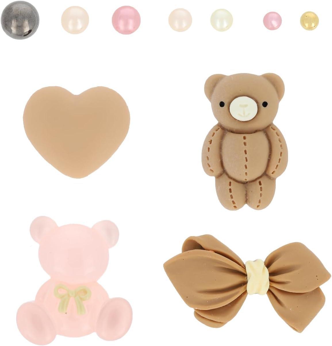 KIYOHARA Sweets Deco Deco Parts Mix M Parts 3-Piece Set Color Pearl 7-Piece Set BR Brown DW-02