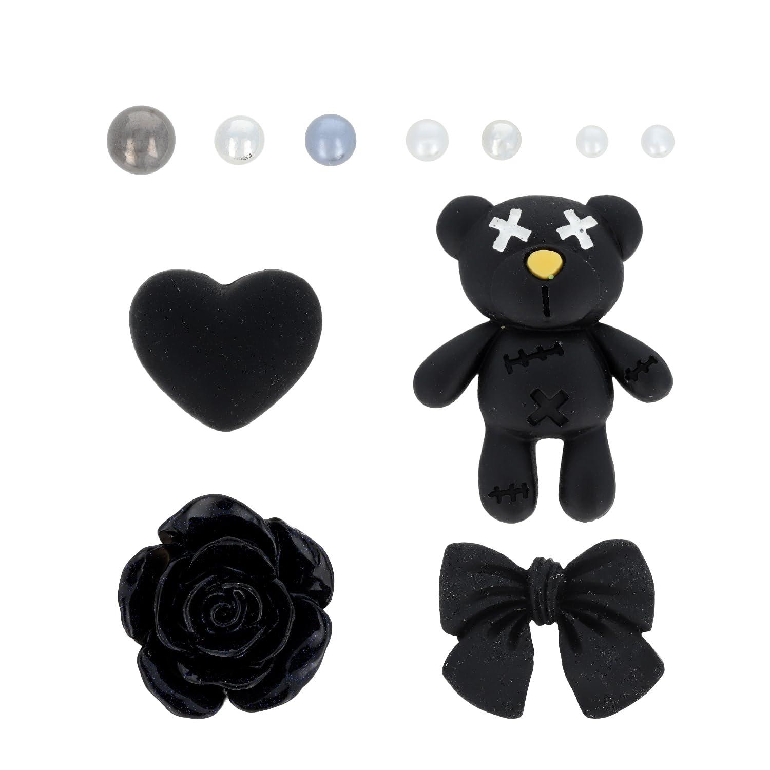 KIYOHARA Sweets Deco Deco Parts Mix M Parts 3-Piece Set Color Pearl 7-Piece Set BK Black DW-02