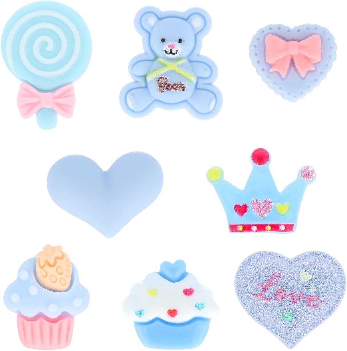 KIYOHARA Sweets Deco Deco Parts Mix S Parts 8-Piece Set BL Blue DW-03