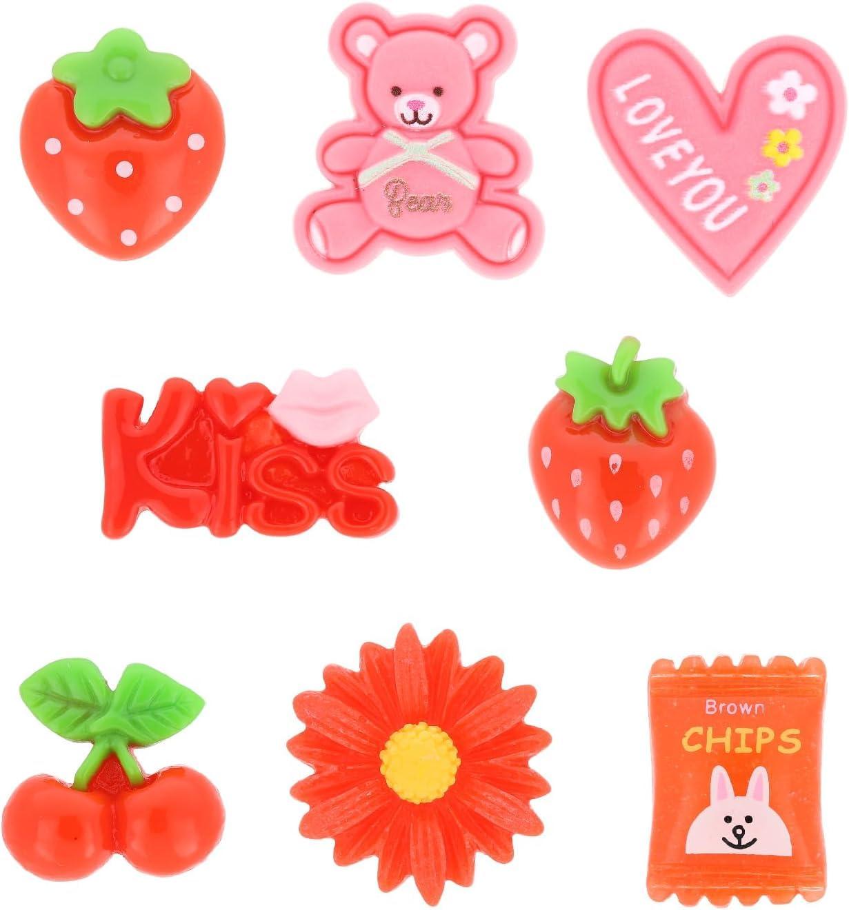 KIYOHARA Sweets Deco Deco Parts Mix S Parts 8-Piece Set R Red DW-03