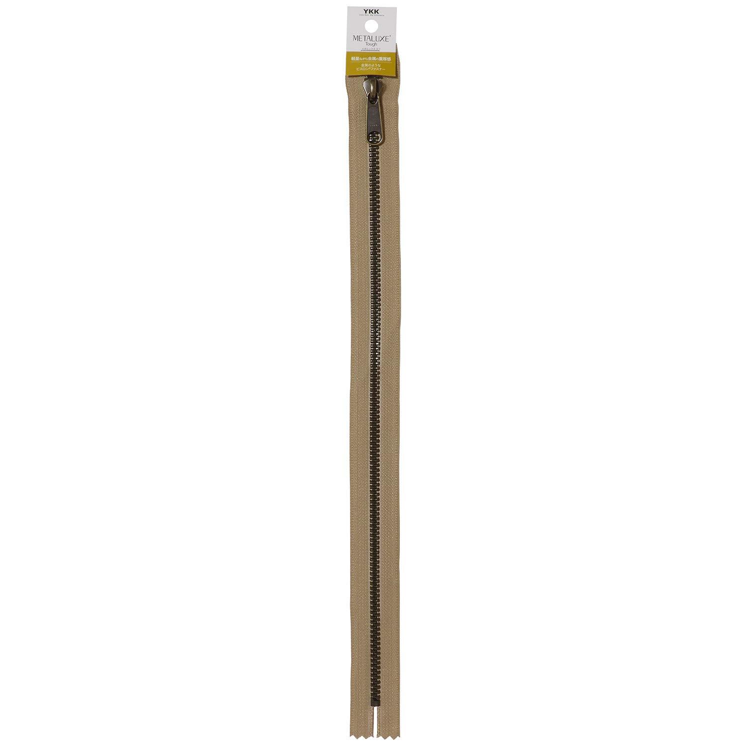 YKK METALUCK STAFF Zipper Antique Gold 40cm Stop #573 Beige 5VMTAG-40BL