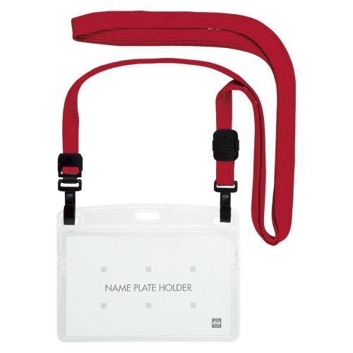 Open Industry Non-Reversible Hanging Name Tag (Business Card Size) Red NL-1P-RD