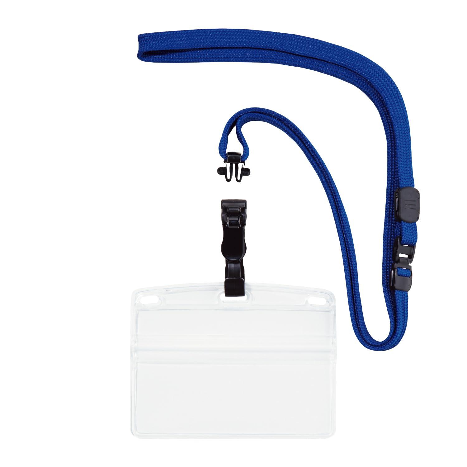 Open Industry Hanging Name Tag, Detachable, Business Card Size, Blue NL-5P-BU