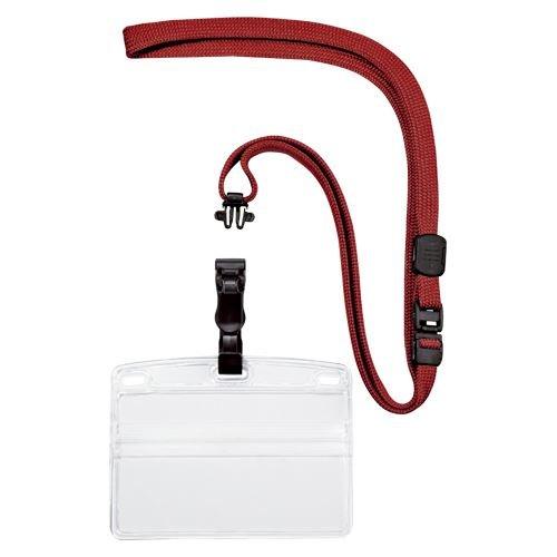 Open Industry Hanging Name Tag, Detachable, Business Card Size, Red NL-5P-RD