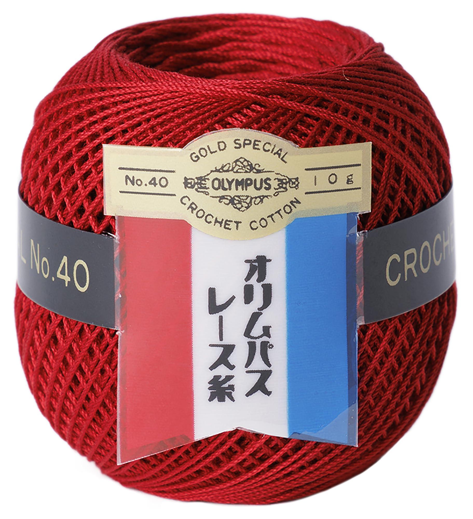 Olympus Lace Thread Gold Label No. 40 Lace Thread 10g COL. 190 China Red Series 10g Approx. 89m