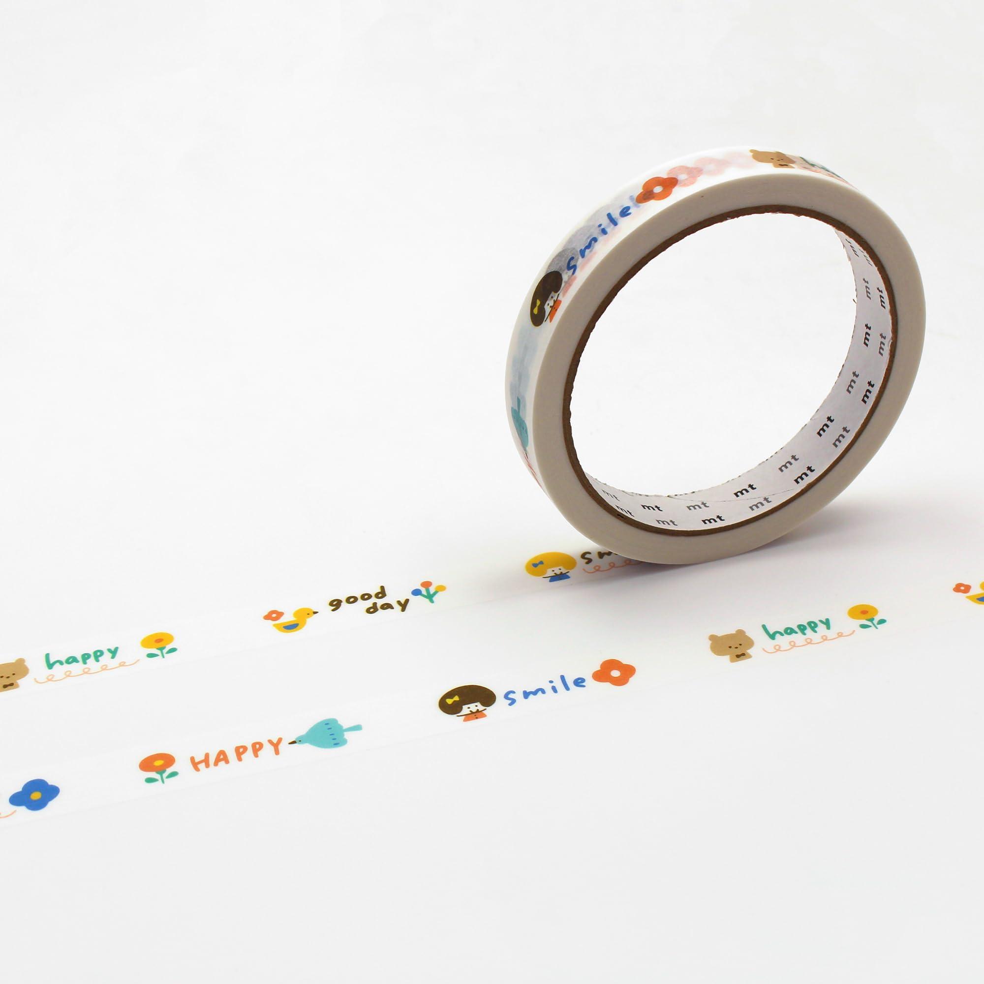 Kamo-i Paper Masking Tape mt large core mizutama smile Strong Adhesion (MT01L082) 15mm×25m