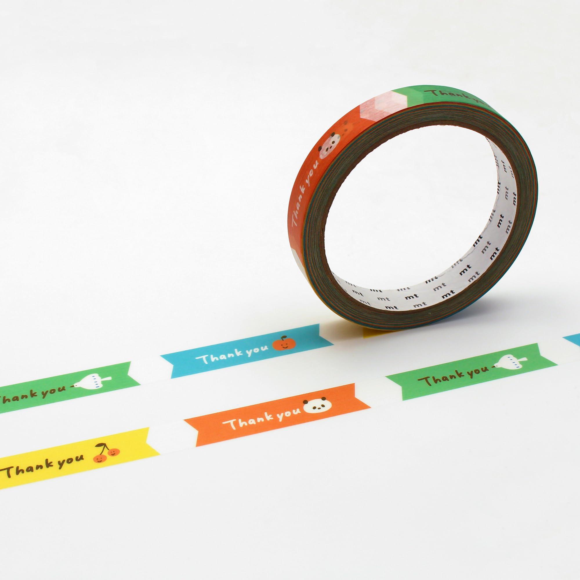 Kamo-i Paper Masking Tape mt large core mizutama Thank you Strong Adhesion (MT01L084) 15mm×25m