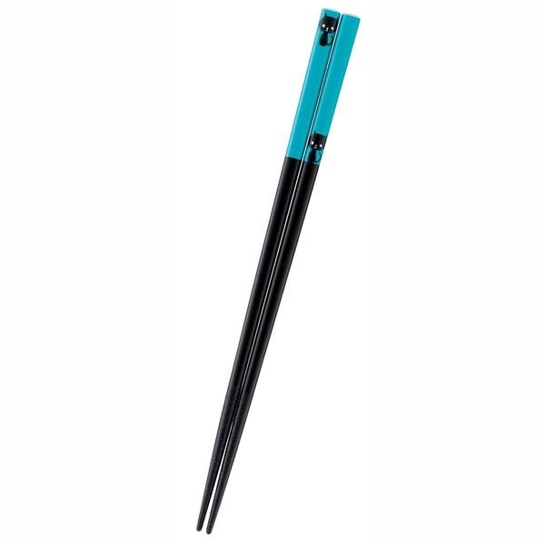 Sunlife Chopsticks Dishwasher Safe Adult Long 23cm Black Cat Natural Wood Blue Made in Japan H-05401