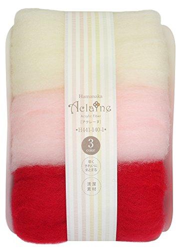 Hamana Wool Felt Acryne 3-Color Set Red 8g Each H441-140