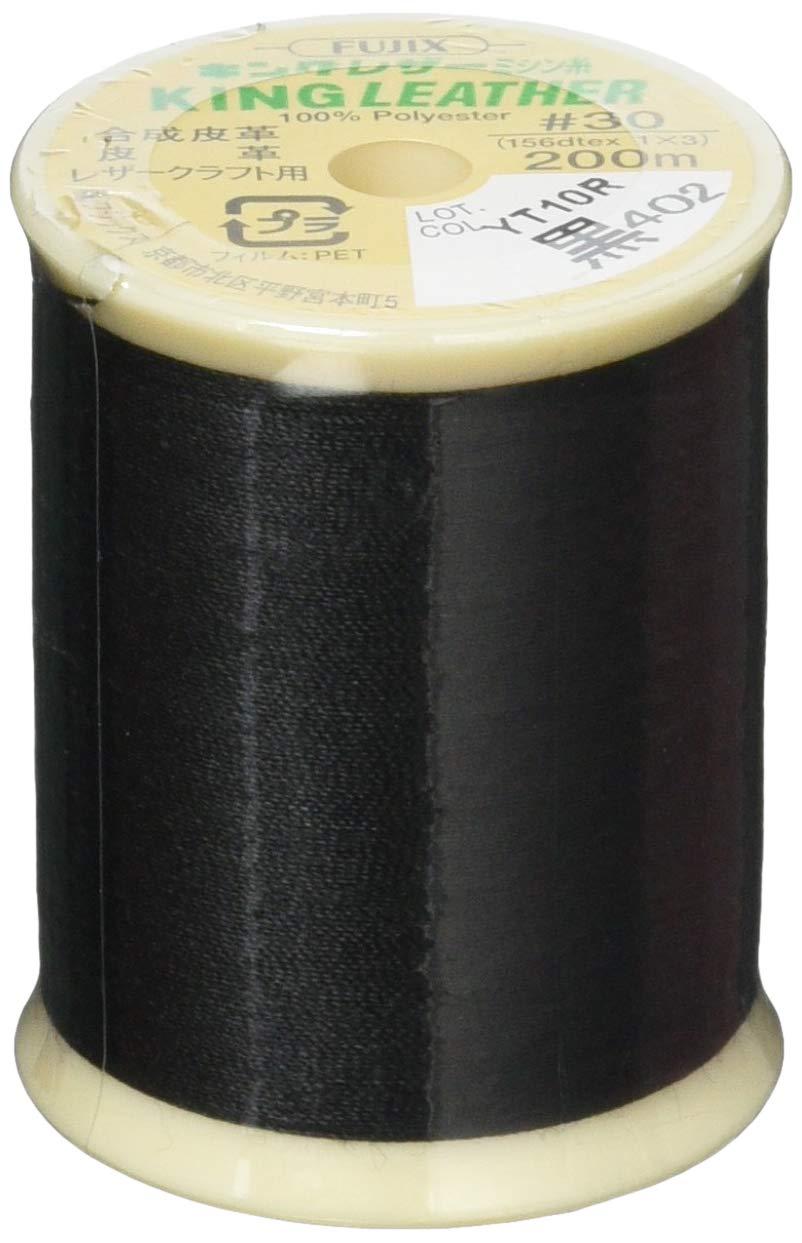 FUJIX King Leather Sewing Thread, Weight 30, 200m Spool #402 Black F1902