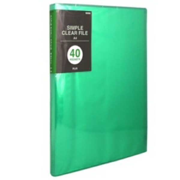 Plus Clear File Simple Clear File A4 40 Pockets Green 98-192