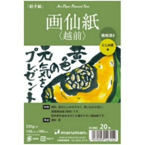 Maruman Picture Letter Postcards, Echizen Washi Paper, Machine-Made S146C, 20 Sheets