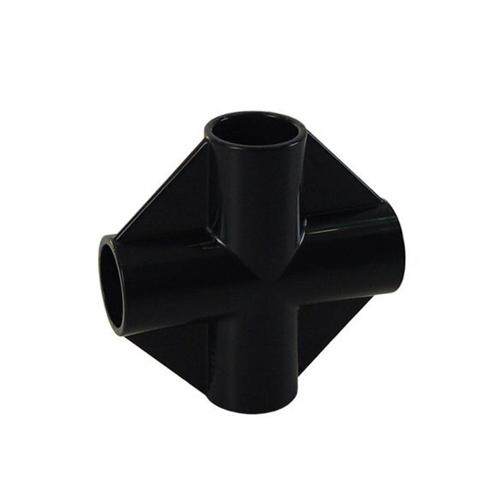 [Pipe Rack Use] 4-Way Plastic Joint (Black)
