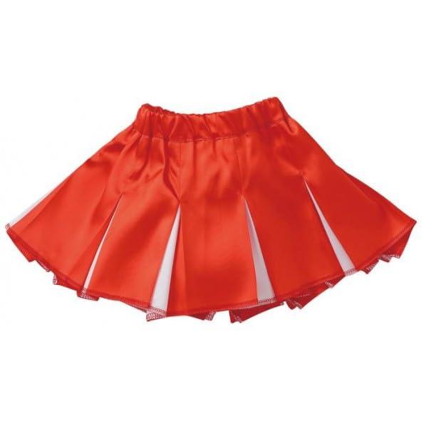 Soft Satin Pleated Skirt Red × White