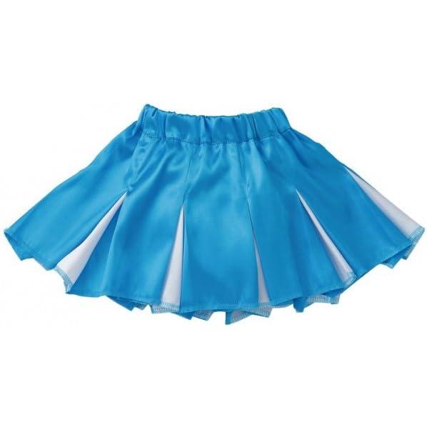 Soft Satin Pleated Skirt Blue × White
