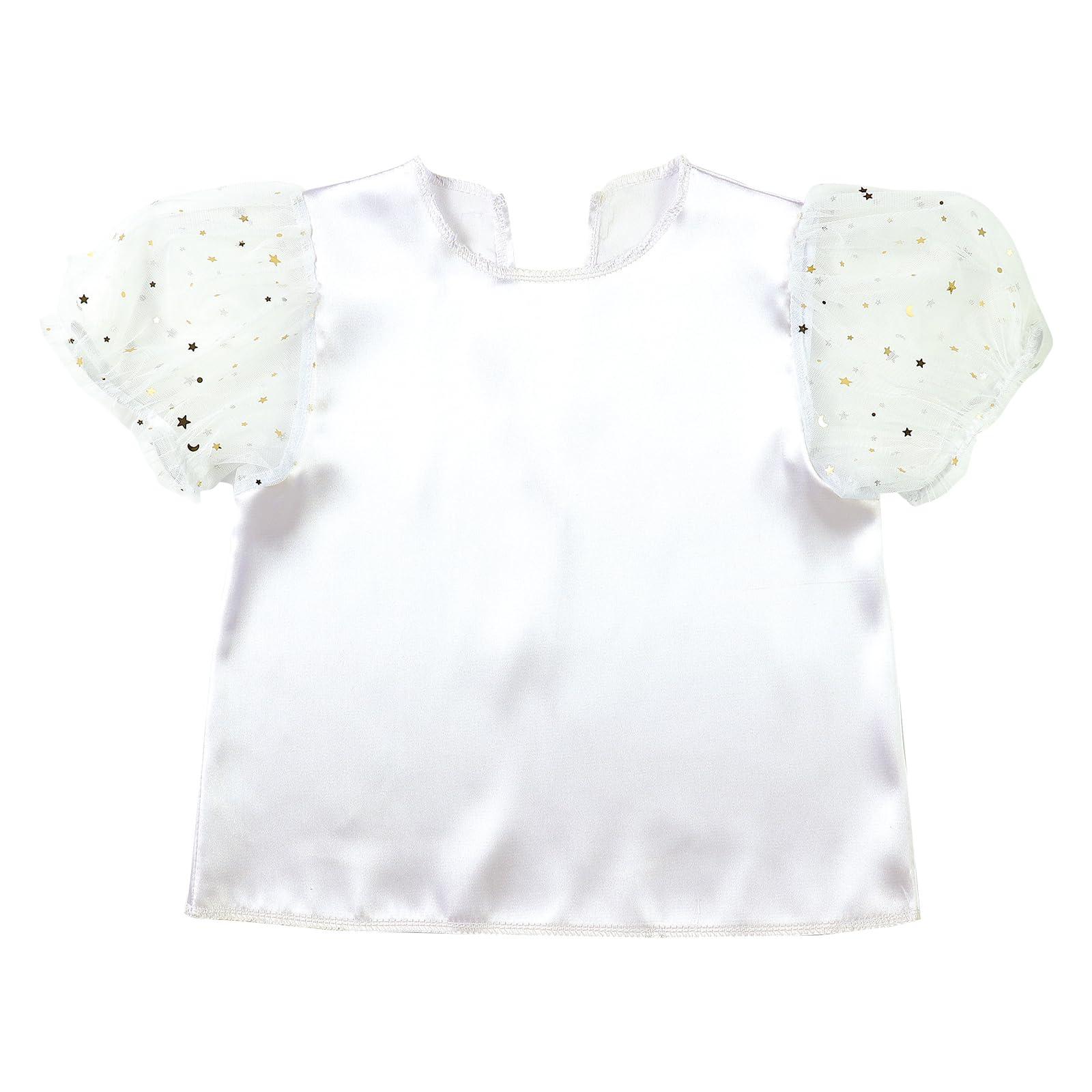 Soft Satin Puff Sleeve White J