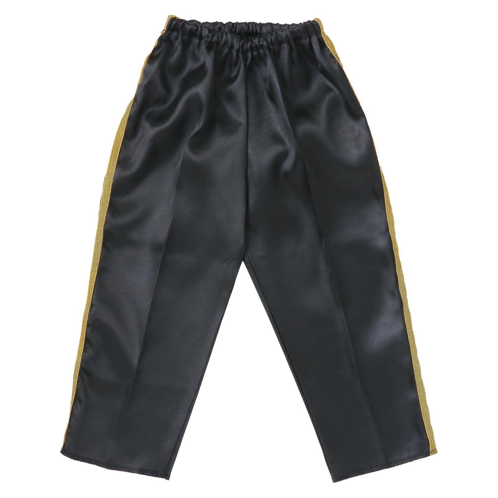 [Artec] Kids Costume Pants Soft Satin Tapered Pants Line Size C Black 18725