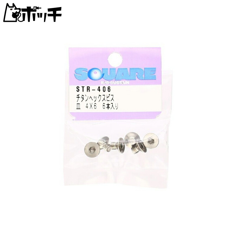 Square 4x6 Titanium Hex Socket Screws (6-Pack) STR-406